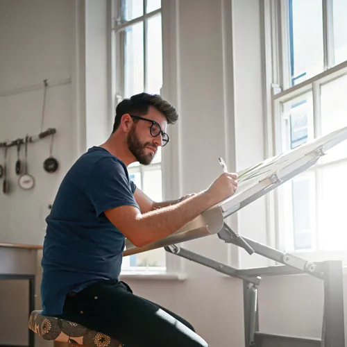 Architect working at his desk