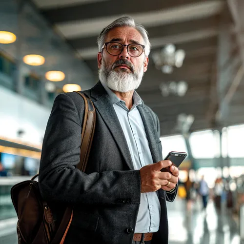 Man waiting for the train