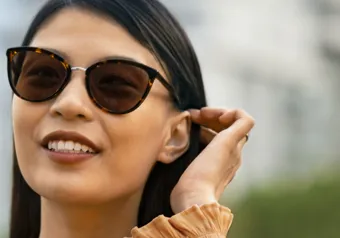 Woman wearing polarized sunglasses