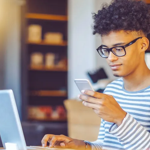 Man looking at his phone